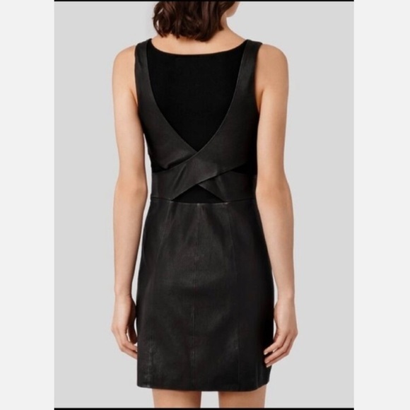 All Saints Turi lamb Leather Dress Black Size - Picture 11 of 15
